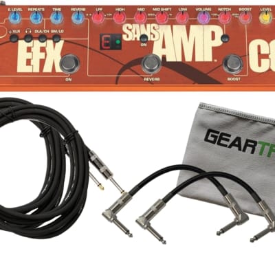 Tech 21 Acoustic Fly Rig EFX, SansAmp & Comp Pedal Bundle w/ 4 Cables and Cloth image 1