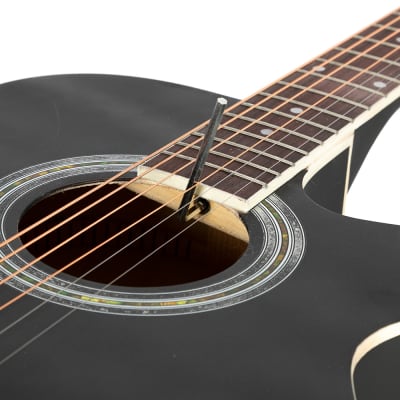 （Accept Offers）Glarry GT501 40 Inch Cutaway Auditorium Acoustic Guitar Matte Spruce Front Folk Black image 2