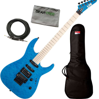 ESP LTD MH-203QM STB MH-Series See Thru Blue Electric Guitar