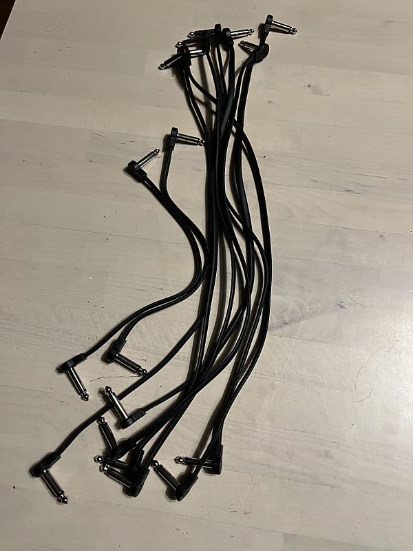 9 x Hosa Flat pedalboard patch cables 1/4” Reverb