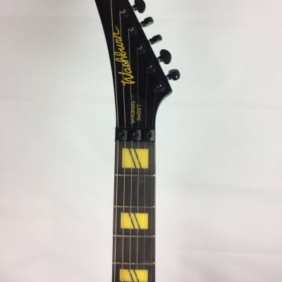 Washburn V260FR Parallaxe Michael Sweet V Electric Guitar, Yellow/Black w/ Bag image 3