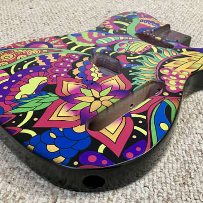 Custom Floral Psychedelic Telecaster Body image 5