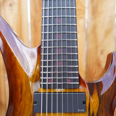 Schecter USA Custom Shop Masterworks Avenger Trans Amber Burst 8-String Guitar w/ Tolex Case image 2