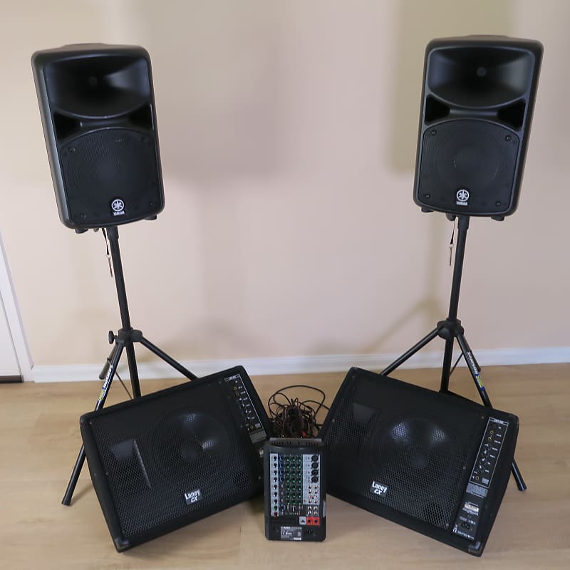 Yamaha Stagepas 600i 680-watt Portable PA System + 2 x Laney CXP-112 Monitors Stands and Cables