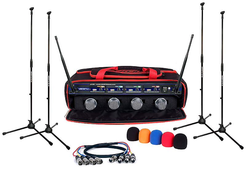 VocoPro UHF-5805  Professional Rechargeable 4-Channel UHF Wireless Microphone System image 1