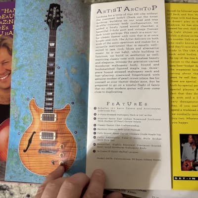 Hamer Catalog 1996 Standard artist Archtop eclipse 12 string special mirage Duo Tone. P-90 T 51 vintage S Daytona Californian chaparral bass Cruise bass slammer image 8