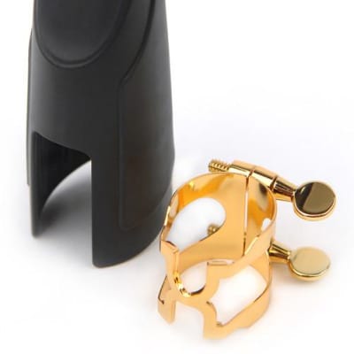 H-Ligature & Cap, Tenor Saxophone for Metal Link Mouthpieces, Gold-plated image 1