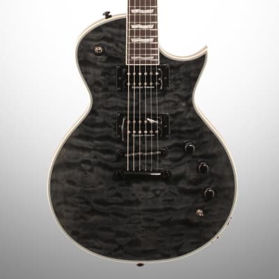 ESP LTD EC-1000 Piezo QM Electric Guitar, See Thru Black image 1