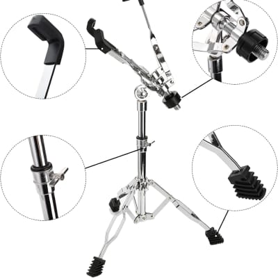Snare Drum Stand with Drum Sticks Holder, Double Braced Tripod Snare Stand Fit for 10 to 14 Inch Snare Drum, Drum Pad, Adjustable Height 14.5 to 23 Inches for Drum Beginners, Lightweight image 3