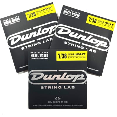 Dunlop Guitar Strings 3-Sets Electric Nickel Wound Light 07-38 image 1