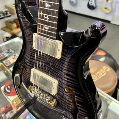 PRS Paul Reed Smith Hollowbody II Piezo 10 Top Electric, Charcoal Burst with Case image 8
