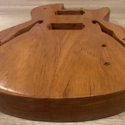 Weasel Guitars Replacement ES LP Semi-Hollow  Style Body Strat neck pocket Red cedar with Brazilian Cherry Back Finished with Natural Lacquer image 3