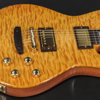 Fodera Imperial Guitar Amber Quilted Maple - Mahogany - Brazilian Rosewood Fingerboard image 2