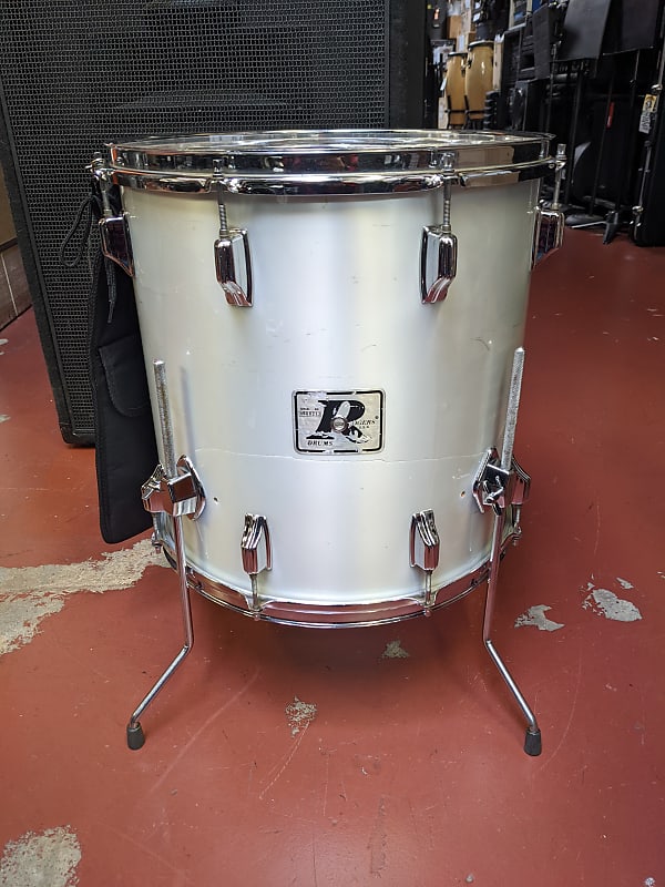 1970s Rogers Pearlescent Silver Mist Wrap 16 x 16" Floor Tom - Looks Good - Sounds Great! image 1