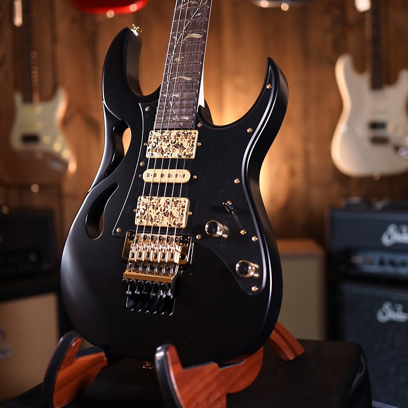Ibanez Steve Vai Signature PIA3761 Electric Guitar - Onyx Black image 1