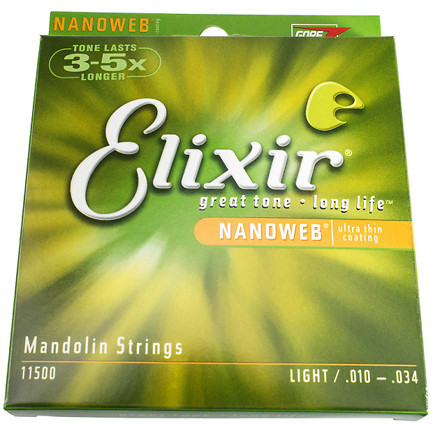 Elixir 11500 Nanoweb 80/20 Bronze Mandolin Strings - Light (10-34) image 1