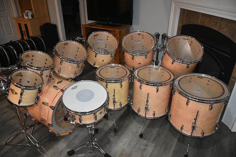 Pearl Mcx Masters 11 Piece Drum Set In Natural Birdseye Maple Reverb 0932