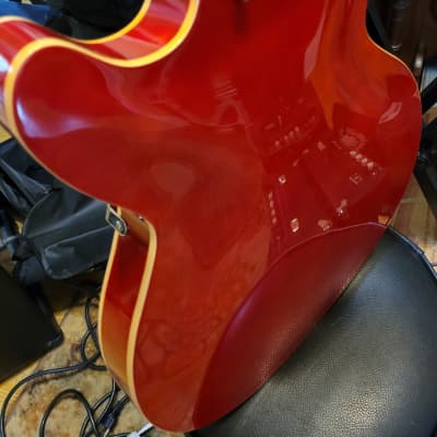 Grote Full Scale Electric Guitar Semi-Hollow Body Guitar (Red) image 5