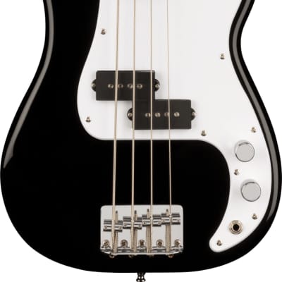 Squier Mini P Bass Laurel Fingerboard Electric Bass Guitar - Black-Black image 1