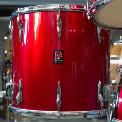 1970s Premier Polychromatic Red Resonator Drum Kit image 2