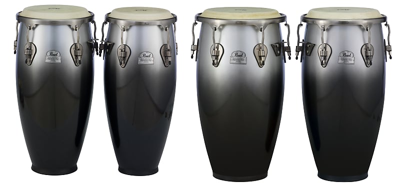 Pearl Primero Pro 4pc Quinto Congas Tumba Wood Drums Set Carbon Vapor Finish 10" ,11", 11.75", 12.5" image 1