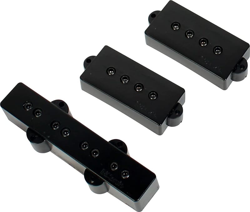 DiMarzio DP126BK P/J 4-String Bass Guitar Pickup Set, Black image 1