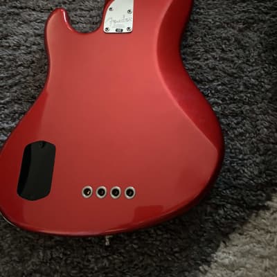 Fender American Deluxe Jazz Bass Guitar 2001 - Crimson Red image 11