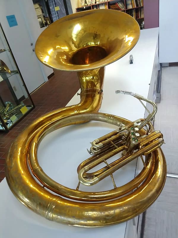 Nice King 2350 Brass Sousaphone, Major Dents Removed, Good Reverb