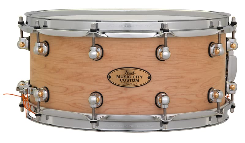 Pearl Music City Custom Solid Maple 14x6.5 Snare Drum HAND-RUBBED NATURAL MCCM image 1