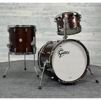Gretsch USA Custom 3pc Drum Set 18/12/14 Satin Antique Maple w/Mount image 1