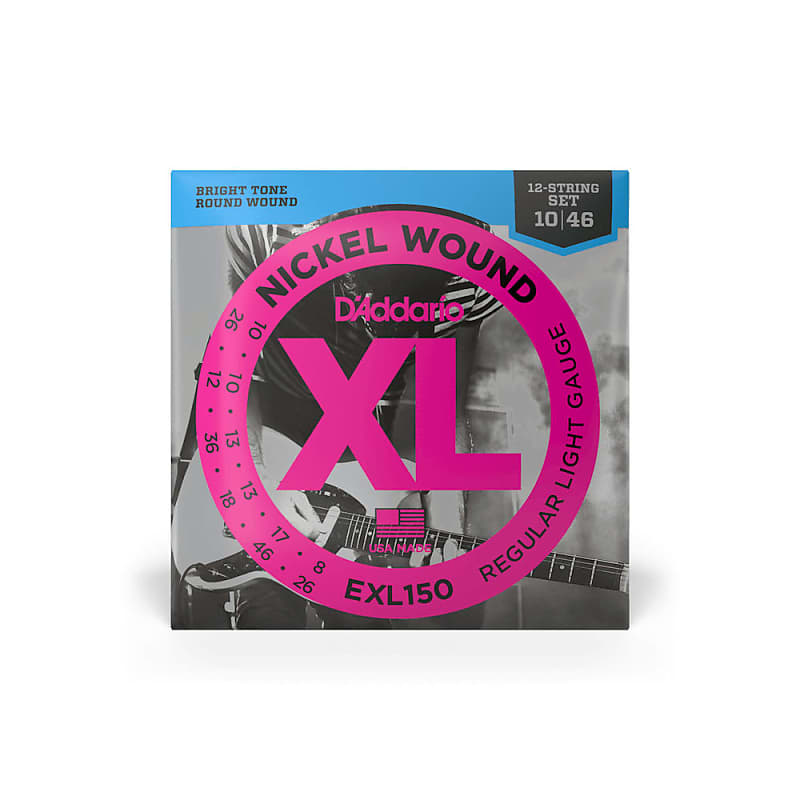 D'Addario EXL150 Electric 12-String Guitar Strings (10-46) Nickel image 1