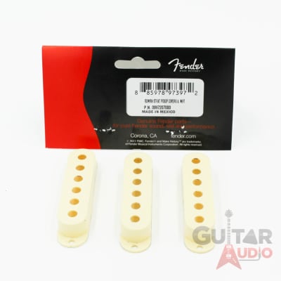 Genuine Fender Road Worn Stratocaster/Strat Pickup Covers, Relic Aged White (3) image 1