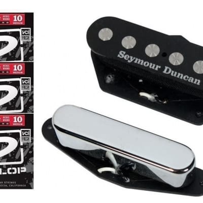 Seymour Duncan Quarter Pound Tele Telecaster Fender Replacement Pickup Set  ( 3 DUNLOP STRING SETS )