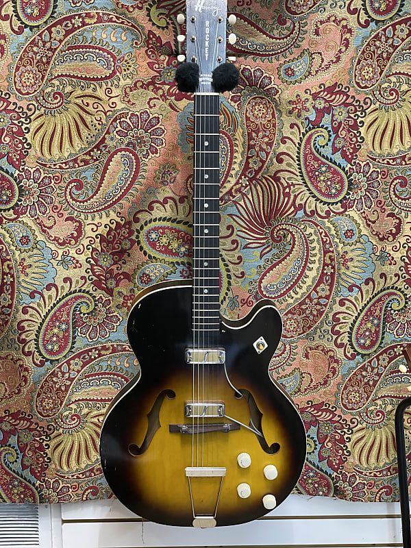 Harmony H54 Rocket Red Burst USA 1960's Vintage Hollow Body