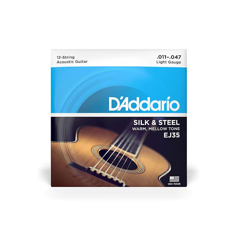D'Addario EJ35 Regular Light Gauge Silk & Steel 12 String Acoustic Guitar Strings 11-47 image 1