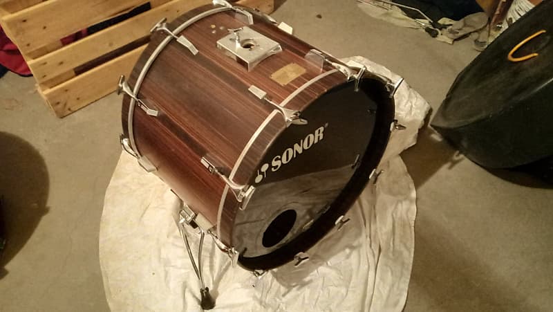 24x18 Sonor Signature bass drum in Ebony Makassar image 1
