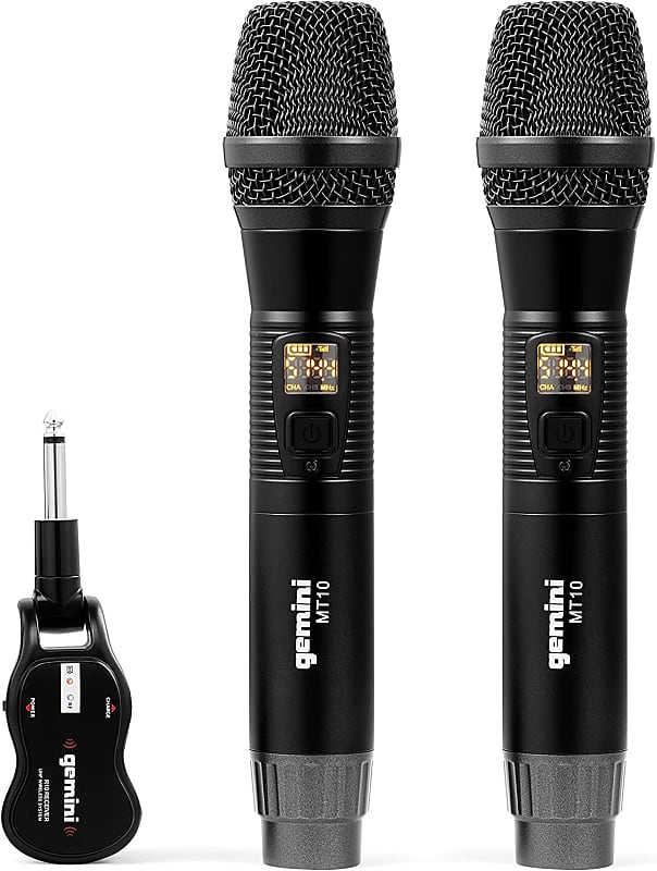 Wireless Microphone UHF Dynamic Handheld Mics Wireless Reverb Karaoke  Microphones System Set with Rechargeable Receiver 164 ft Range for Wedding  Party