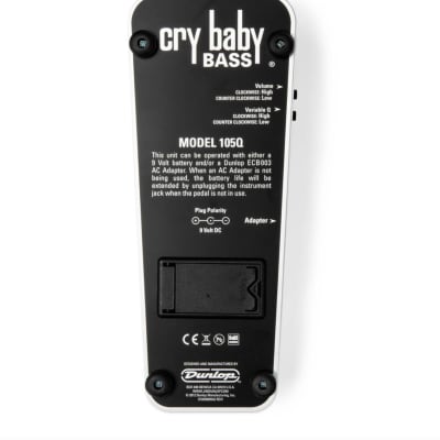 Dunlop 105Q Cry Baby Bass Wah Pedal  White finish. New! image 6