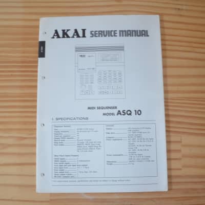 Akai Service Manual ASQ 10 Vintage Original Akai Service Manual ASQ 10 Vintage Original 1980s - 1990s - Black/White