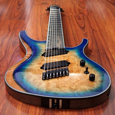 Halo OCTAVIA 8-string Multi-Scale Fanned Fret Guitar, Mahogany Body, Maple Burl Top, Hipshot Bridge 🤘🏻 image 3
