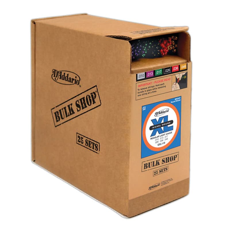 D'Addario EXL110-B25 10-46 Bulk Shop 25 Sets - Electric Guitar Strings image 1