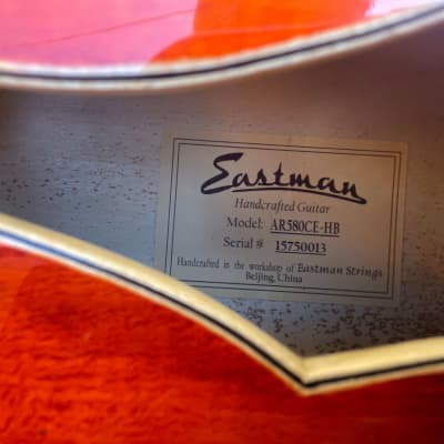 Eastman AR 580 CE 2018 - Amber Translucent w/Extra Tailpiece image 6