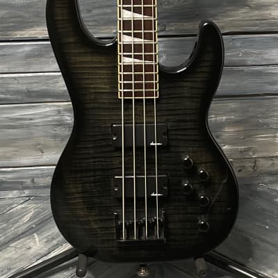 Used Jackson Active 4 String Electric Bass with Gig Bag- Flame Black image 4