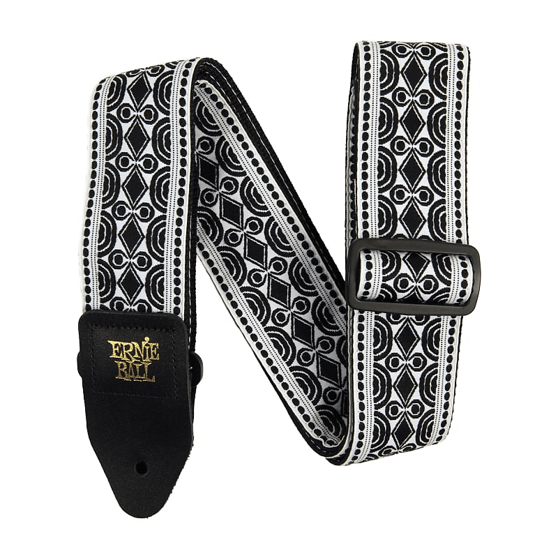 Ernie Ball 5319 Classic Jacquard Guitar Strap, 41-72 Inch Length, Beatnik Black image 1
