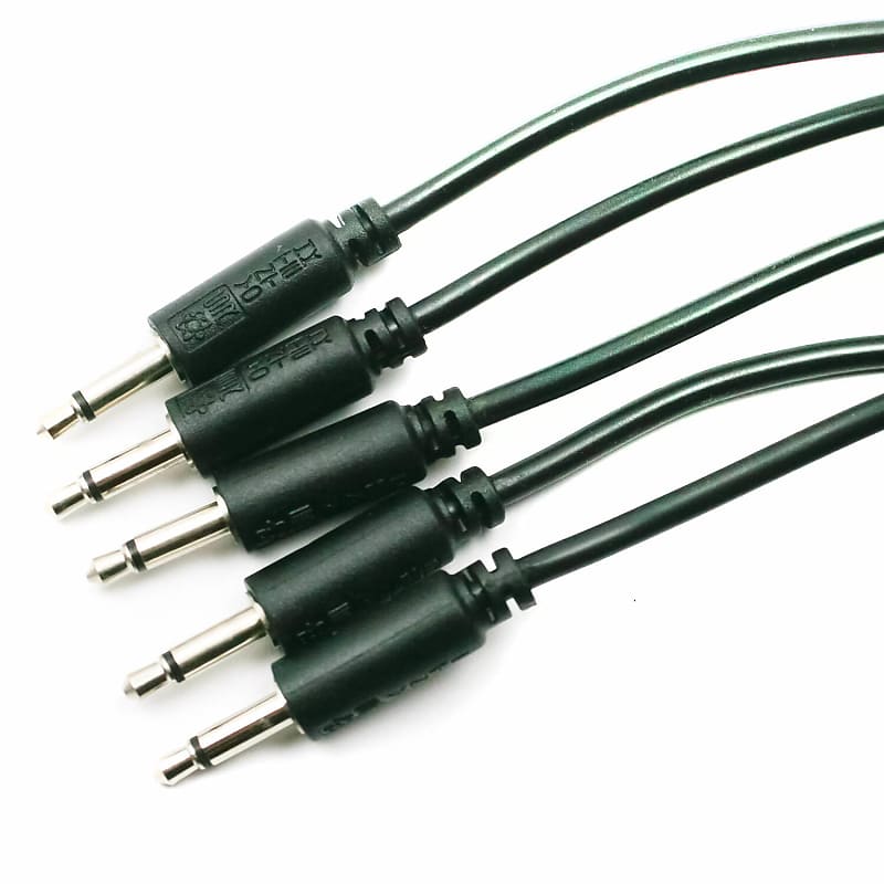 Eurorack Patch Cables 5 Pack 72 inch (180cm), Black Reverb UK