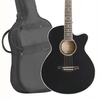 Artist LSPSCEQ Black Small Body Beginner Acoustic Electric Guitar for sale