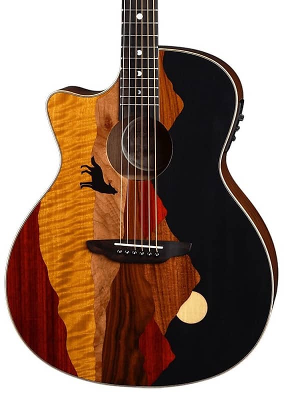 Luna Vista Wolf Tropical Wood Left-Handed Acoustic Guitar w/Case image 1