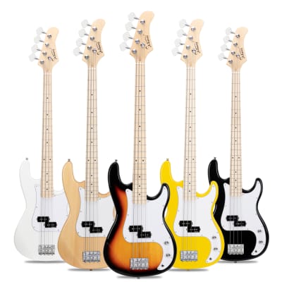 Glarry GP II Electric Bass Guitar with Wilkinson Pickup, Warwick Bass Strings, Bone Nut 2020s Yellow image 6