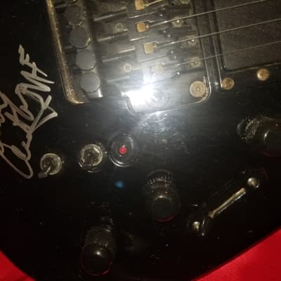 Eddie Van Halen X4 autographed Guitar Yamaha 'RGZ CUSTOM" 1987 gloss black Very Rare image 8