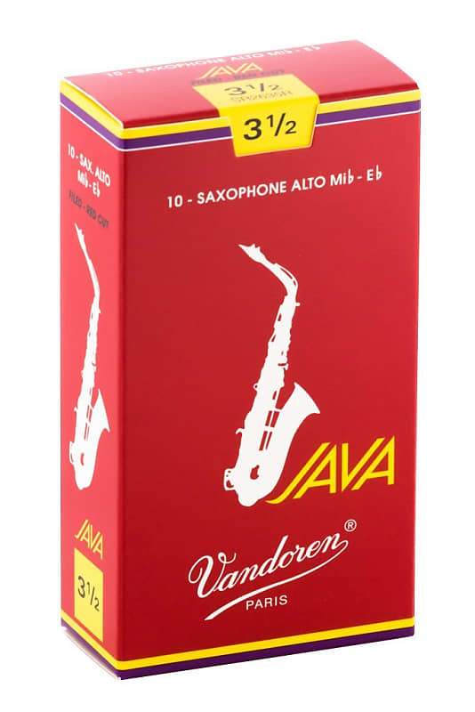 Vandoren Java Red Alto Saxophone Reeds Strength 3.5 Box of 10 image 1